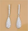 Sterling Silver Earrings with Clear CZ - 30MM