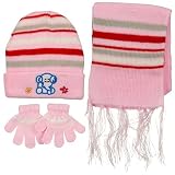 Infant Knit Beanie Glove and Scarf Set - Pink W19S19C