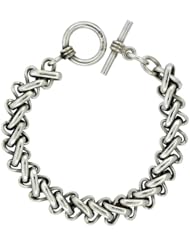 Sterling Silver Crisscross Link Bracelet 1/2 inch wide, sizes 8, 8.5 & 9 inch