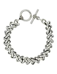 Sterling Silver Crisscross Link Bracelet 1/2 inch wide, sizes 8, 8.5 & 9 inch
