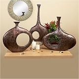 Contemporary Lunar Iron 3 Vases Set by Clay Metal & Stone 11111