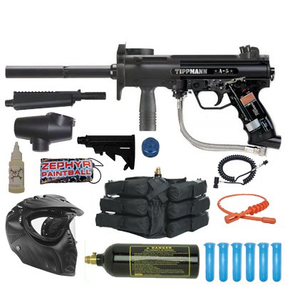 Tippmann A-5 Paintball Gun Stealth Set