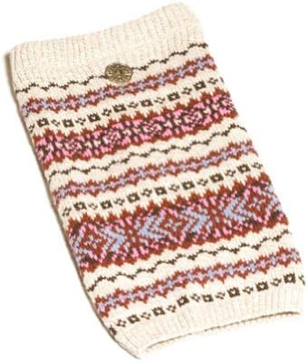 Huggrz Junior Womens Sand Fair Isle Sweater Accessories Boot Pom Poms