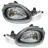 00-02 Plymouth Dodge Neon Black Bezel Headlights Headlamps Head Lights Lamps Set by Aftermarket