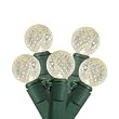 Set of 35 LED Warm Clear White G12 Berry Christmas Lights - Green Wire
