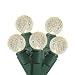 Set of 35 LED Warm Clear White G12 Berry Christmas Lights - Green Wire