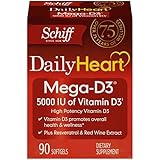 Schiff Mega-D3 Vitamin D3 5000 IU with Resveratrol and Red Wine Extract Supplement, 90 Count
