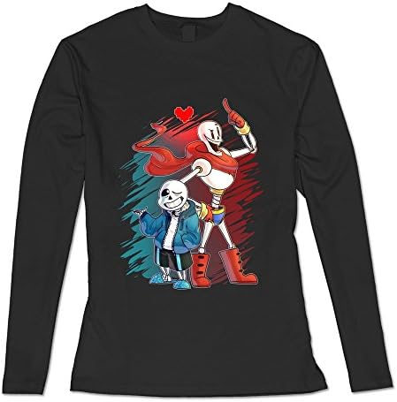 LionLi Women's Black Undertale Sans And Papyrus Long Sleeve Tee Size M