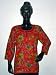 Designer Red Cotton Floral Print Tunics Womens Shirts Tops Kurtis S