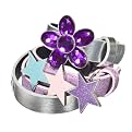 Girls' Circo® Flower and Star Buckle Belt Set - Purple/ Silver