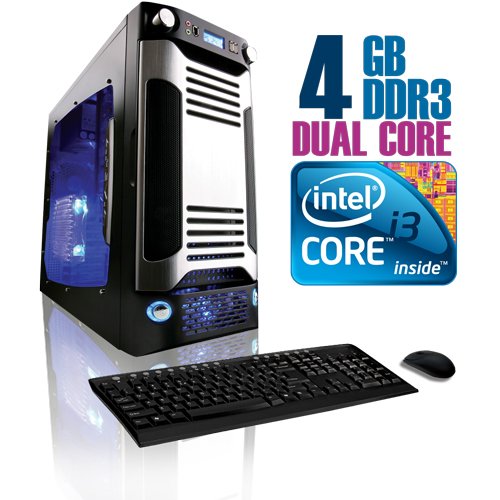 CybertronPC X-Sniper SIAN11202BUBSL, Black/Silver, Intel Core i3 Dual Core 2.93GHz, 4GB DDR3, 640GB Hard Drive, DVDRW w/LightScribe, ATI Radeon HD5570 1GB , All-In-One Media Reader, 400W Watt Power Supply, No O/S, 1 Year Parts & Labor Warranty