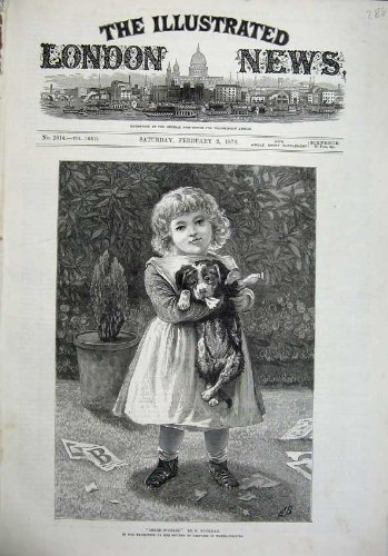 1878 Fine Art Beautiful Little Girl Puppy Dog Buckman