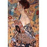 (24x36) Gustav Klimt (Lady with a Fan) Art Poster Print