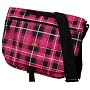 Dickies 614 Mega Magenta / Black Plaid Messenger Shoulder Bag