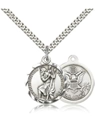 St. Christopher Army Medal, Sterling Silver