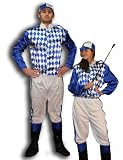 Jockey Silks Blue and White Costume