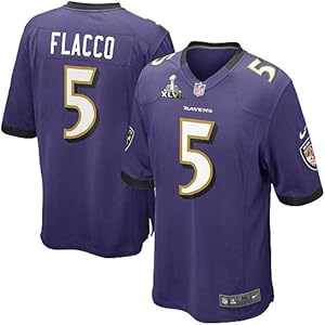JOE FLACCO Authentic BALTIMORE RAVENS Nike Replica Jersey Super Bowl XLVII Patch X-LARGE