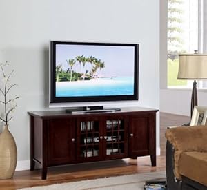 tv stand cherry wooden dark stands wood flat console finish inch cabinet screen doors storage entertainment grey furniture centers living