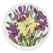 Peggy Karr Glass Wild Iris 11-Inch Handmade Art Round Glass Clock