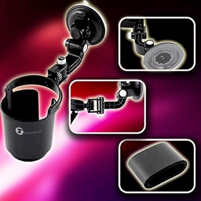 Zone Tech Recessed Folding Cup Drink Holder - Black Premium Quality Recessed Sturdy Black Folding Vehicle Adjustable Drink Cup Holder