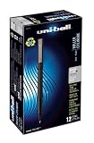 uni-ball Stick Micro Point Roller Ball Pens, 12 Black Ink Pens(60151)