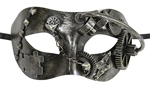 KAYSO INC Steampunk Half Face Mechanical Gears Venetian Masquerade Mask