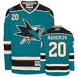 NABOKOV #20 San Jose Sharks RBK Premier NHL Hockey Jersey by Reebok (NHLPA Certified Custom Sewn Authentic Twill)