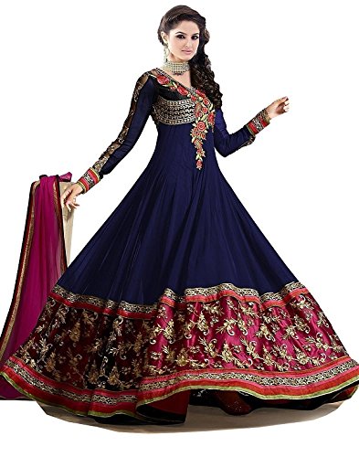 Fab Glory Women Georgette Dress Material (Fab Glory _Blue _Free Size)