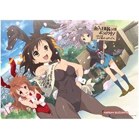  The Melancholy of Haruhi Suzumiya 2: Bunny and School Outfits Anime Wall Scroll