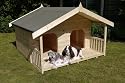 Luxury Double Dog Kennel Summerhouse for 2 Large Dogs, Unique Design, Manufactured in Swedish Redwood Timber T&G  Please Note Restricted Delivery Areas on Listing