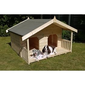 Luxury Double Dog Kennel Summerhouse for 2 Large Dogs, Unique Design, Manufactured in Swedish Redwood Timber T&G  Please Note Restricted Delivery Areas