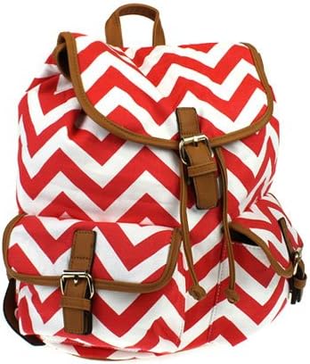 3am Pp 5941 Chevron Fabric Backpack Red Bag -Swt
