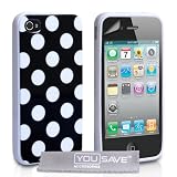 Yousave Accessories AP-GA01-Z323 Pack de Housse en Silicone Gel + Film de Protection d'Ecran pour iPhone 4/4Spar Yousave Accessories