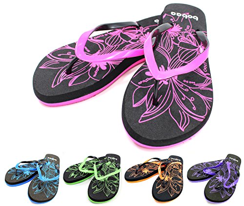 Bobee Women's Pamela 62 Flip Flop Colored Sandals Flower Beach