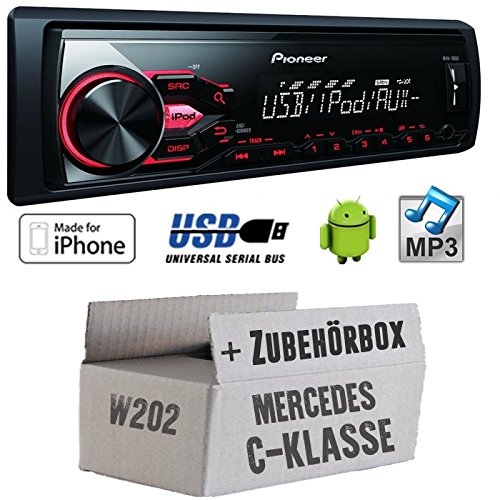 Best Quality Car Stereos Mercedes C Class W202 Pioneer Mvh 180ui Mp3 Usb Car Radio Installation Kit