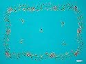 HAND PAINTED SARONG FLORAL "CARIBBEAN BLUE"