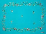 HAND PAINTED SARONG FLORAL CARIBBEAN BLUE