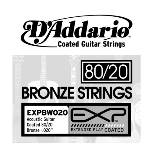 D'Addario EXPBW020 Bronzeeinzelsaite f&uuml;r Akustikbass (.020 Zoll) 0,05 cm