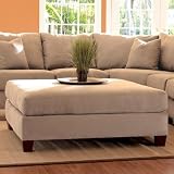 Canyon Ottoman (Microsuede Khaki) (20H x 52W x 52D)