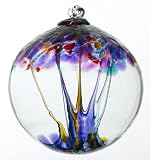 Kitras Art Glass ~ CREATIVITY ~ TREE OF ENCHANTMENT - WITCH BALL - Old English - Hand Blown Glass - Hanging Ornament - 2.75