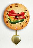 Southwestern Chili Peppers 6" Silent Pendulum Wall Clock