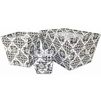 Trend Lab Versailles Fabric Storage Bin Set - Black and White