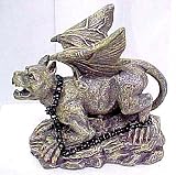 Growling Chained Gargoyle Dog Statue Hounds Of Hell