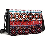 Meffort Inc 17 17.3 Inch Laptop / Notebook Padded Compartment Shoulder Messenger Bag with Shoulder Pad - Aztec Pattern