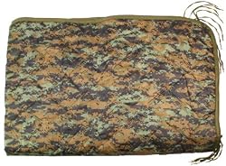 Military GI Style Rip-Stop Poncho Liner (62" x 82") - Wooldand Digital Camo