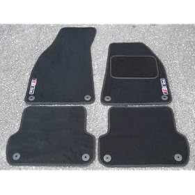 Car Mats in Black to fit Audi A4 S-Line (2001-2008) + Logos