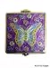 Purple Butterfly Square Bejeweled Compact Mirror
