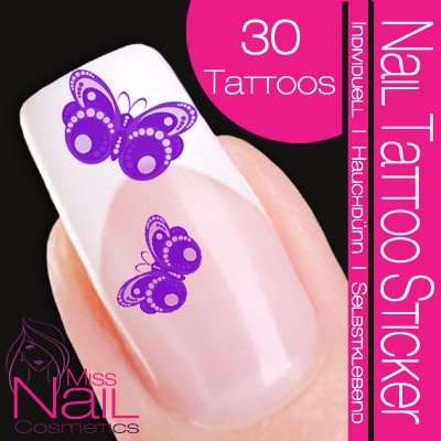 Nail Tattoo Sticker Schmetterling - lila Preisvergleich