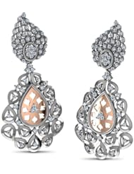 Diamond (1.2 Ct, IJ-SI), 18 Kt White & Rose Queens Delight Earrings