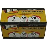Clear Contractor Bags, Ruffies Pro, 3 mil, 42 Gallon (20 ct)